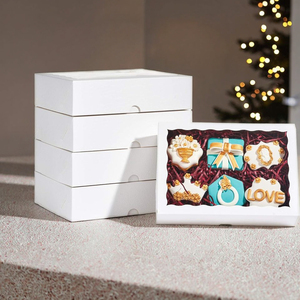 Caja de cartón <span class=keywords><strong>con</strong></span> ventana transparente para hornear Cassette ventana pastel <span class=keywords><strong>Chocolate</strong></span> bomba cubierta de <span class=keywords><strong>Chocolate</strong></span> fresa Pretzel Bar comida - Product Image 3