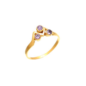 925 Sterling Silver Wedding <b>Ring</b> Fine Jewelry <b>Gold</b> Plating Trendy <b>Amethyst</b> Gemstone for Valentine's Day Parties Anniversaries - Product Image 1