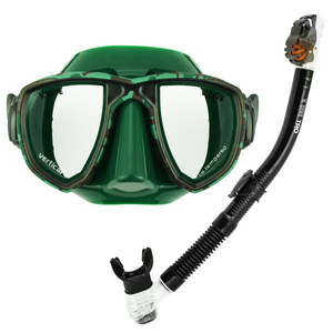 Masque de plongée étanche à faible volume Vdive anti-buée avec verres correcteurs et tuba entièrement sec pour la plongée en apnée et la plongée sous-marine, verre trempé - Product Image 1