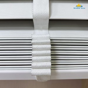 Stores modernes à lamelles unies sans cordon en <span class=keywords><strong>bois</strong></span> imitation <span class=keywords><strong>bois</strong></span>, stores horizontaux occultants pour fenêtres, contrôle de la lumière, durables, personnalisables pour fenêtres en oriel - Product Image 6