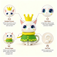 Figurine de collection en PVC Chat Royal Fantaisie, jouet artistique, poupée chaton mignonne, cadeau, en stock, personnalisation OEM, vente en gros d'usine