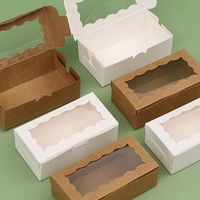 Boîte à pâtisserie en papier kraft de qualité alimentaire personnalisée avec fenêtre transparente pour biscuits, gâteaux, pâtisseries, emballage cadeau