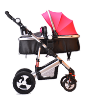 Poussette multifonction pliable 3 en 1 pour enfants, poussette combinée, poussette de voyage, poussette pour bébé avec siège auto