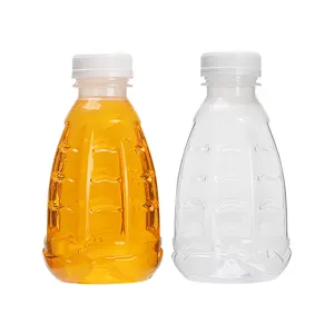 Botol jus PP plastik bentuk bulat transparan Mini untuk minuman air susu kopi minum 400ml