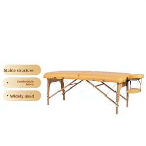 Cama y Mesa de Masaje de <span class=keywords><strong>Dos</strong></span> Secciones de Madera Maciza Reforzada <span class=keywords><strong>para</strong></span> <span class=keywords><strong>Spa</strong></span>, con Material de PVC, Diseño Plegable <span class=keywords><strong>para</strong></span> Uso Comercial - Product Image 1