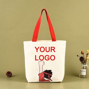 Sacs de courses réutilisables personnalisés avec logo imprimé, en toile de coton blanche unie, vente en gros - Product Image 4