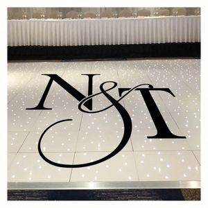 Free Design Modern Wedding Floor Decals Waterproof Vinyl Letters Initials Date Dance Floor Name Stickers Wedding Decor - Product Image 3