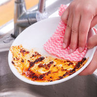 Serviettes jetables en tissu non-tissé de polyester lavables, non pelucheuses, pour cuisine et ménage, faciles à nettoyer, résistantes aux taches d'huile