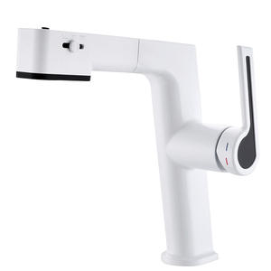 Robinet de lavabo extractible, modèle intelligent amélioré, robinet d'eau chaude et froide avec flux d'eau vers le haut et commutation libre - Product Image 5