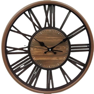 Châu Âu Antique nhựa đồng hồ treo tường với 16 inch khung sắt Roman kỹ thuật số quay số đồng hồ treo tường - Product Image 1