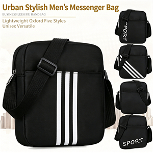 In Stock Oxford Men Shoulder Crossbody <b>Bag</b> Striped Multi Pocket Lightweight <b>Bag</b> For Office <b>Work</b> Short Trip Sports - Product Image 4