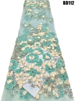 Tissu en velours premium avec perles cousues à la main, tissu pour robes de mariée et de soirée, vente en gros Bolivie