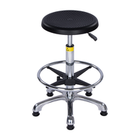 Chaise/Tabouret de laboratoire ESD moderne en mousse PU M05, hauteur réglable, roulettes pivotantes, repose-pieds, pour hôpital, laboratoire, école, atelier, salle blanche