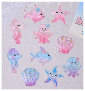 Coquille d'étoile de mer <span class=keywords><strong>hippocampe</strong></span> pieuvre Kawaii bricolage artisanat charme ongles Art planaire résine cheveux arc centres Flatback téléphone épingle à cheveux Cabochon - Product Image 3