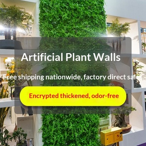 Autocollant mural décoratif en herbe artificielle et plantes vertes avec fond d'image de fleurs artificielles - Product Image 3