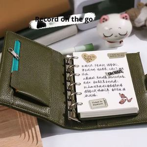 Cartera de Cuero A7 con Hojas Sueltas, Multifuncional, Estilo Vintage, para Negocios, Oficina, Agenda, Diario, Libreta de Contabilidad - Product Image 4