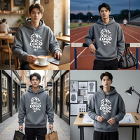Hoodies unisexes personnalisables pour l'hiver, 500 à 600 g/m², impression puff de haute qualité, surdimensionnés, 100 % coton, meilleurs designs pour hommes, hoodies avec logo personnalisé