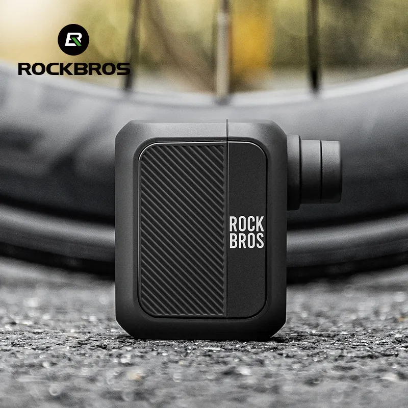 ROCKBROSアウトドアロードMTBミニポータブルワイヤレス自動ポンプ自転車インフレータコンプレッサー電動自転車エアポンプ