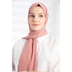 ผ้าคลุมไหล่เครปสีชมพูกุหลาบ ผ้าพันคอยาวแบบดั้งเดิมสำหรับผู้หญิง น้ำหนักเบา - Product Image 5