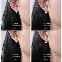 Anting Hoop Moissanite Perak Sterling 925 Empat Prong Set Wanita D VVS1 Berlian Imitasi Buatan Laboratorium Potongan Bulat Perhiasan Hadiah