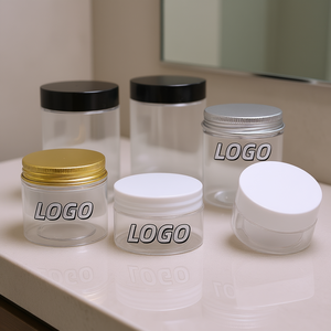 Pots cosmétiques transparents en PET avec logo personnalisé, 50 ml, 100 ml, 200 ml, large ouverture, avec couvercle en plastique, pour crème de soin, crème pour les yeux, crème pour le visage - Product Image 2