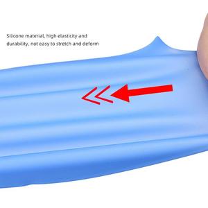 Bonnet <span class=keywords><strong>de</strong></span> <span class=keywords><strong>bain</strong></span> en silicone pour adultes, protection des oreilles imperméable pour hommes et femmes, couleur unie, coupe simple - Product Image 2