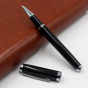 Stylos à bille d'affaires noirs à encre noire, stylos uniformes en acier inoxydable pour cadeaux pour hommes d'affaires agent de bord - Product Image 2