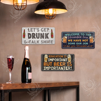 Plaque décorative en métal style plaque d'immatriculation pour bar, pub, club, bar mancave, décoration murale