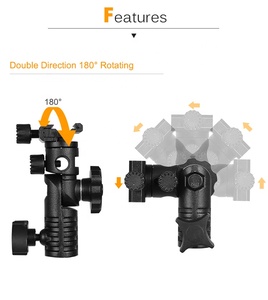 Adaptador Universal de zapata para Flash <span class=keywords><strong>Speedlite</strong></span>, montaje de Metal para disparador, soporte de paraguas, soporte de luz giratorio - Product Image 2