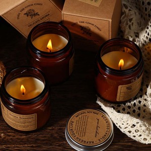 Candele Profumate per la Casa, Regali per Uomini, Regali di Aromaterapia per Papà Festa del Papà, Candela di Soia con Fragranze di Pelle/Fumo e <span class=keywords><strong>Vaniglia</strong></span>/Quercia/Lavanda - Product Image 2