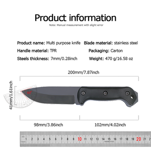 Cuchillo Táctico de Acero Inoxidable Personalizable con Mango de TPR para Supervivencia en Exteriores y Caza, Compatible con OEM/ODM - Product Image 6