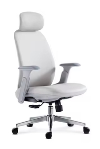 Chaise de bureau ergonomique en cuir de direction inclinable à dossier haut Accoudoirs réglables Hauteur du dossier réglable - Pivotante confortable - Product Image 6