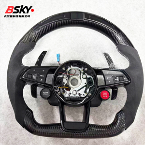 Volant en fibre de carbone LED personnalisé adapté aux <span class=keywords><strong>Audi</strong></span> A3 8V A6 C7 S3 A5 A4 B8 B9 Q7 Q5 RS3 A7 TT S8 Q8 S4 A8 RS7 S5 S6 S7 - Product Image 1
