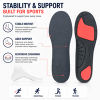 Plantillas Deportivas para Correr para Hombre, Plantillas Atléticas con Absorción de Impactos para Correr, Baloncesto y Entrenamiento, Soporte de Arco Neutro