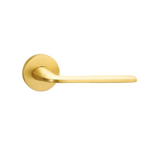 Manija de puerta con cierre de palanca Jiehao, latón dorado, herrajes para puerta interior de baño, instalación con ranurado, fácil de instalar - Product Image 5