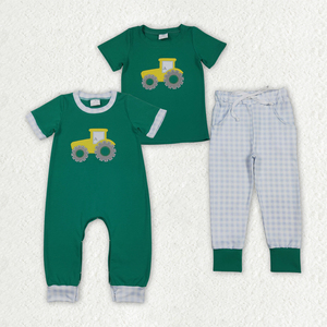 En stock: Conjuntos de 2 piezas para niños (camiseta y pantalón <span class=keywords><strong>jogger</strong></span>) con bordado de camión/<span class=keywords><strong>coche</strong></span>, peleles para bebé, ropa de bebé al por mayor para boutique - Product Image 2