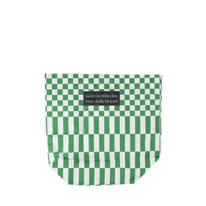 Hand-picked Pp Woven Bag Round Hand-carried Laminated Handbag Checkered Plastic Shopping Bag Composite Storage Gift Bag