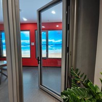 Nouvelles Portes Battantes Modernes en Alliage d'Aluminium 2026 6060 T66 avec Revêtement Poudré, Ouverture Vers l'Extérieur, pour Supermarchés et Halls, Garantie 5 Ans