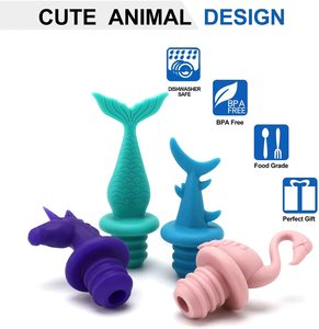 Tapón de Vino de Silicona con Forma de Animal, Hermético y Personalizado, en Set - Product Image 2