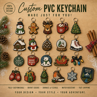 Porte-clés personnalisé en PVC pour Noël, idéal pour les fêtes, souvenirs d'hiver, porte-clés en caoutchouc découpé, ensemble de breloques bonhomme de neige personnalisées