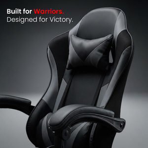 Chaise de Gamer en Tissu Simili Cuir avec Support Lombaire, Chaise de Jeu Ergonomique avec Repose-Pieds - Product Image 5