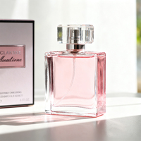Frasco de Perfume de Vidrio de Lujo a Buen Precio, 30ml 50ml, Forma Cuadrada, Vacío con Tapa de Spray, Atomizador y Caja, Personalización al por Mayor