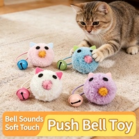 Jouet interactif pour chat en peluche avec grosse cloche - Conception anti-ennui pour chats