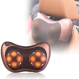 3D New Whole Body Vibrating Heat Compress Shiatus Massage Cushion Home Office Use Electric Neck Shoulder Massage Pillow