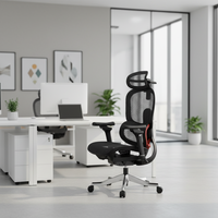 Chaise de bureau ergonomique de luxe entièrement en maille, dossier haut, avec support lombaire réglable, pivotante, conforme à la norme BIFMA