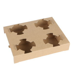 Corrugated Brown Coffee Juice Drink <strong>2</strong> or 4 <strong>Cups</strong> Carrier <strong>Paper</strong> <strong>Cup</strong> Holder Tray to Go Box - Product Image 5
