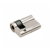 Cylindre de serrure demi-rougeau Euro double face en alliage de zinc nickelé de remplacement 40mm avec 3 clés 10/30
