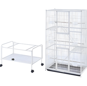 Volière extérieure en fer forgé à motif massif avec éléments en plastique pour l'élevage de perroquets, de tourtereaux et d'autres oiseaux de compagnie - Product Image 1