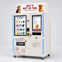 Mesin Penjual Otomatis Perlengkapan Hewan Peliharaan 2 in 1 dan Kios Pengukir Laser Tag ID Anjing Kucing DIY dengan Berbagai Pilihan Pembayaran