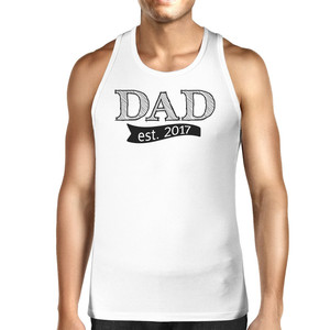 Dad Est 2017 Camiseta sin mangas blanca para hombre - Product Image 4